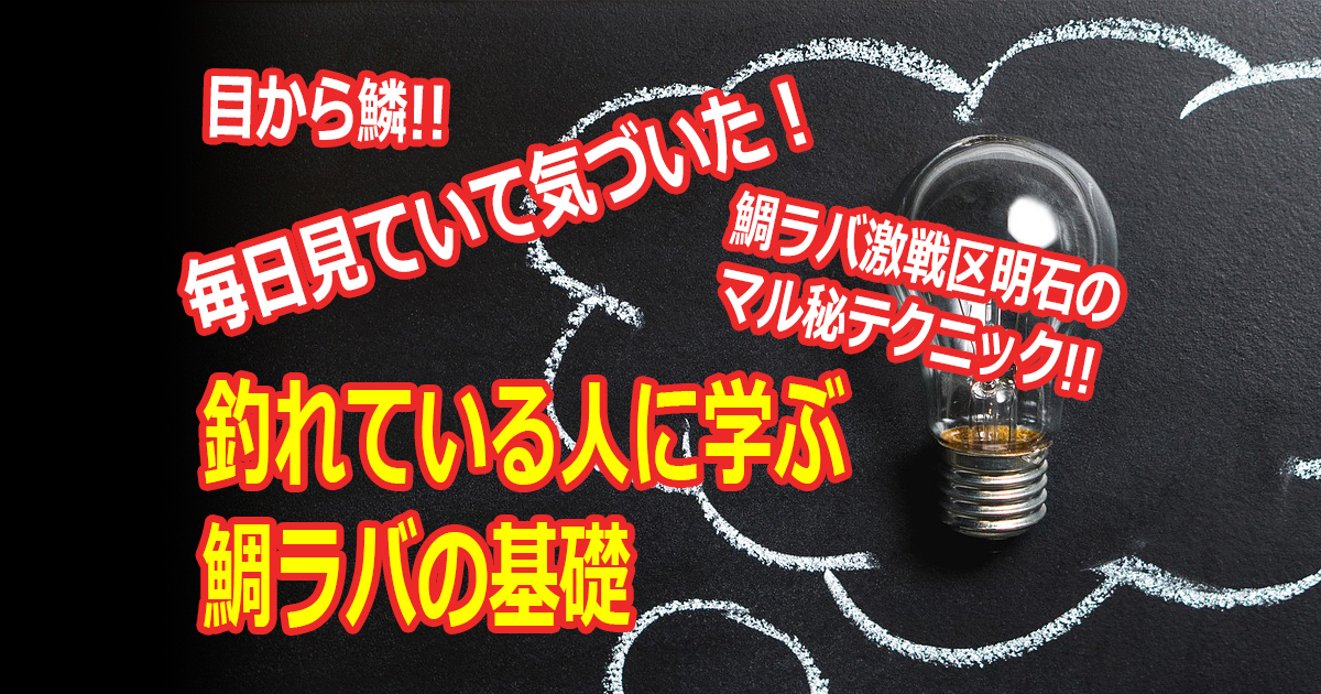 釣れている人に学ぶ 鯛ラバの基礎 鯛ラバ